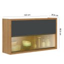 Ver imagem 3 de Armário Aéreo 2 Portas C/ Vidro Opala Carvalho/grafite