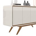 Ver imagem 4 de Buffet Channel Industrial Luxo Moderno 4 Portas 100% Mdf Nature com Off White