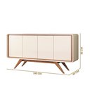 Ver imagem 5 de Buffet Channel Industrial Luxo Moderno 4 Portas 100% Mdf Nature com Off White