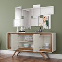 Ver imagem 3 de Buffet Channel Industrial Luxo Moderno 4 Portas 100% Mdf Nature com Off White