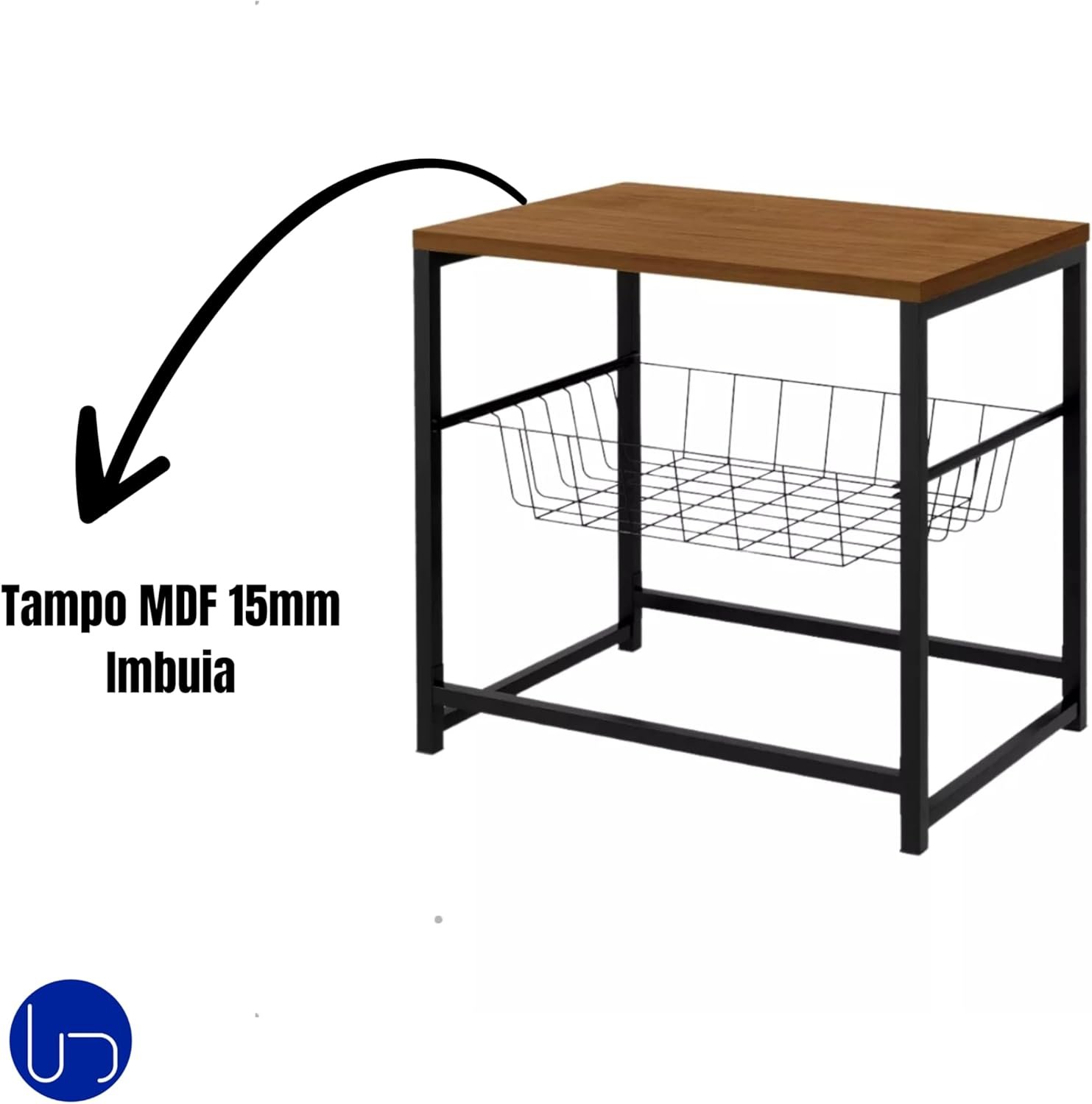 Fruteira Multiuso Cesto Deslizante Suporte para Bebedouro Tampo Mdf Resistente Prática Funcional e D - 3