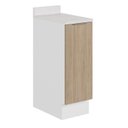 Ver imagem 2 de Balcão Planejado 1 Porta 30cm com Tampo com Rodapé Ipanema CabeCasa MadeiraOriginals Branco/Acáci