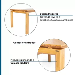 Mesa de Jantar Madeira Maciça Piazza  - 10