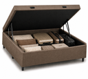 Ver imagem 2 de Kit Cama Box Baú Casal 138x188 cm + Colchão D33 Casal 14 cm Marrom Suede
