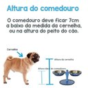 Ver imagem 3 de Comedouro Pequeno Duplo Inox Altura Regulável Azul