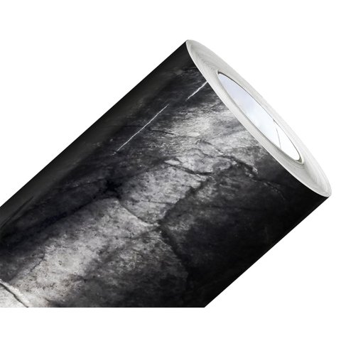 Papel de Parede Mármore Silver Black Preto Prata Vinil Adesivo Impermeável Lavável Pia Box 2m X 60cm