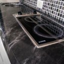 Ver imagem 2 de Papel de Parede Mármore Silver Black Preto Prata Vinil Adesivo Impermeável Lavável Pia Box 2m X 60cm
