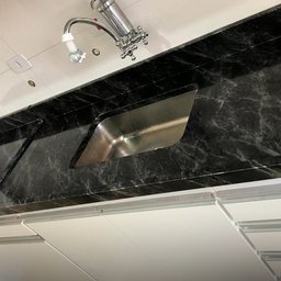 Papel de Parede Mármore Silver Black Preto Prata Vinil Adesivo Impermeável Lavável Pia Box 2m X 60cm - 3