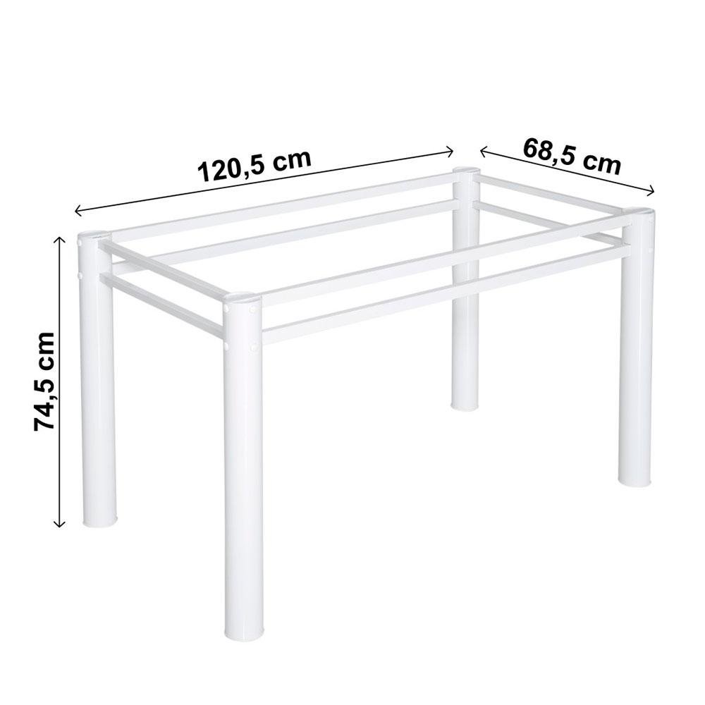 Conjunto de Mesa Com 6 Cadeiras Para Cozinha Tampo Retangular e Granito  1,50m Branco Sofia Ciplafe