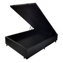 Ver imagem 1 de Base Box Baú Casal 1,38 X 1,88 Chapa Compensado Cor Preto Corino