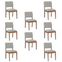 Ver imagem 1 de Kit 8 Cadeiras Decorativa Sala de Jantar Luxo Julia Facto Prata Brilho - Mozzelar