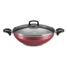 Panela Tampa De Vidro Wok Supra 2 Alças Antiaderente Nº28 Cereja Mta - 1