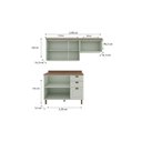 Ver imagem 7 de Cozinha Compacta Modulada 3 Peças 100% MDF 2 Armários Aéreos e Balcão com Tampo Iluminata Verde Mint