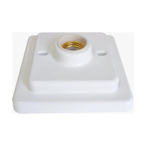 Kit 10 Plafon Quadrado Bocal Porcelana E-27 Branco - Opl