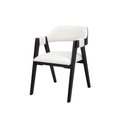 Ver imagem 1 de Cadeira de Jantar Estofada Versalhes Madeira Maciça Preto Luxo:boucle Branco