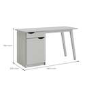 Ver imagem 5 de Mesa / Escrivaninha Pr Estilo Retrô Moderno Cor Off White / Cumaru Pt