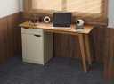 Ver imagem 2 de Mesa / Escrivaninha Pr Estilo Retrô Moderno Cor Off White / Cumaru Pt