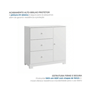 Ver imagem 4 de Cômoda Infantil 100% MDF com 3 Gavetas e 1 Porta Duda