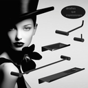 Ver imagem 3 de Kit de Acessórios para Banheiro Preto Fosco 5 Peças 2101or Grego Metal