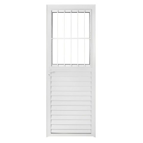 Porta de Alumínio Branco de Entrada Social Cmc Modular - Lado Direito - 2.10 (a) X 0.80 (l)
