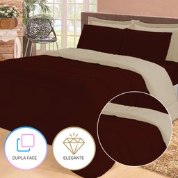 Jogo de Cama Casal com Edredom Lençol Fronha Função Cobre Leito e Cobertor - 2