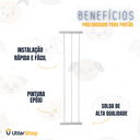 Ver imagem 3 de Prolongador Extensor para Portão Pet 68cm de Altura Extensor de 15cm Branco Itagold