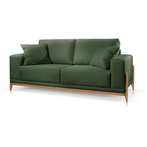 Sofá 3 Lugares Fixo Living Paris Veludo Verde 2,10m