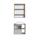 Ver imagem 7 de Conjunto para Banheiro Gabinete Suspenso 60cm com Cuba Espelheira com LED CJ8005.40 Bege/Mel/Arenas