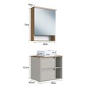 Ver imagem 3 de Conjunto para Banheiro Gabinete Suspenso 60cm com Cuba Espelheira com LED CJ8005.40 Bege/Mel/Arenas