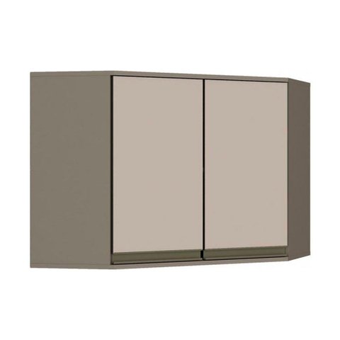 Armário Aéreo p/ Cozinha Canto Oblíquo Connect 2 Portas Duna/Cristal - Henn