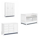 Ver imagem 2 de Quarto de Bebê Completo Armário 4PTS , Comoda com Pt e Berço 2 em 1 em MDF Linha Luna