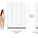 Ver imagem 6 de Quarto de Bebê Completo Armário 4PTS , Comoda com Pt e Berço 2 em 1 em MDF Linha Luna