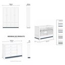 Ver imagem 3 de Quarto de Bebê Completo Armário 4PTS , Comoda com Pt e Berço 2 em 1 em MDF Linha Luna