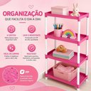 Ver imagem 3 de Prateleira Organizadora Multiuso 4 Cestos Vazados 34cm Rosa