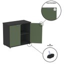Ver imagem 7 de Armário Baixo para Escritório P25 com 2 Portas Cinza/Preto/Sálvia