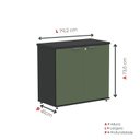 Ver imagem 4 de Armário Baixo para Escritório P25 com 2 Portas Cinza/Preto/Sálvia
