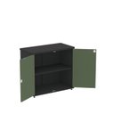 Ver imagem 2 de Armário Baixo para Escritório P25 com 2 Portas Cinza/Preto/Sálvia