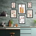 Ver imagem 2 de Kit Composição 6 Quadros Cozinha Vintage - Flores:moldura Branca