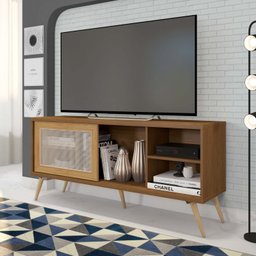 Rack para TV até 55 Polegadas Retrô 136cm em BP Porta Telada Multiverso - 2 Rack para TV até 55 Polegadas Retrô 136cm em BP Porta Telada Multiverso - 2