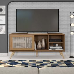 Rack para TV até 55 Polegadas Retrô 136cm em BP Porta Telada Multiverso - 6 Rack para TV até 55 Polegadas Retrô 136cm em BP Porta Telada Multiverso - 6