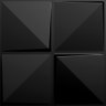 KIT 8 Placas 3D PVC Preto Decoração Revestimento PREMIUM de Parede e Teto (2m²) - BLOCKS - 1