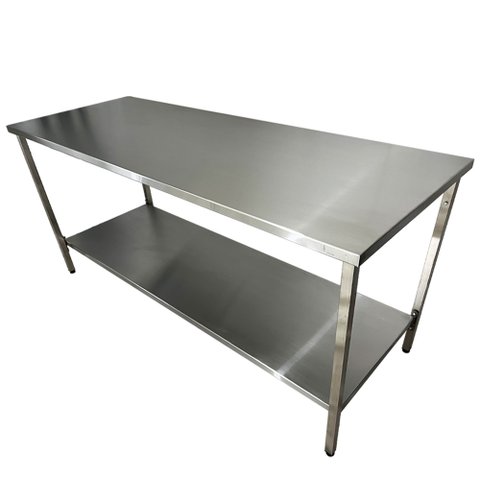 Mesa Aço Inox Industrial 190x60x90 Cm Plano Liso Nortinox