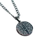 Ver imagem 2 de Colar Corrente Medalha de São Bento Inox Laser