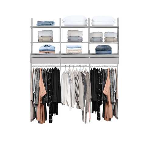 Arara de Parede Plus com Gaveta - 1,90m - Branco