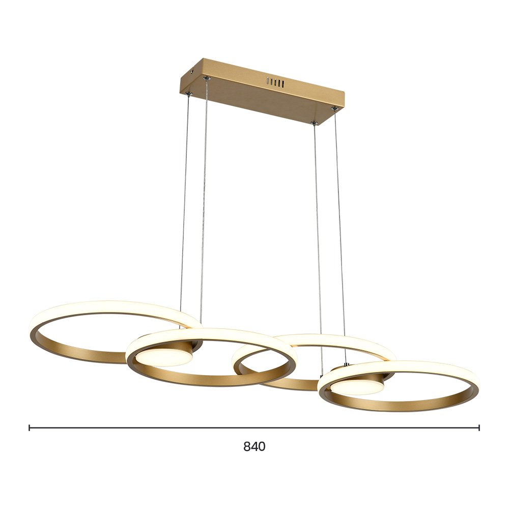 Lustre Pendente Nitrolux Lp-020a Dourado Led Bivolt - 4