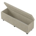 Ver imagem 4 de Baú Sapateira Estofada Casal King Size 195 Cm Marte Veludo Skybox Bege