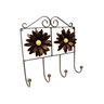 Cabide Rustico de Parede para Bolsas e Roupas Artesanal de Ferro com Flores Libertas Rosas Artesanat - 1