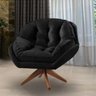 Poltrona Decorativa Estofada Base Giratória Califórnia Cor:preto - 5