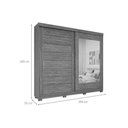 Ver imagem 4 de Guarda Roupa Casal 2 Portas de Correr (1 C/ Espelho) e 8 Gavetas C/ Pés Florença Cinamomo/off