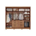 Ver imagem 2 de Guarda Roupa Casal 2 Portas de Correr (1 C/ Espelho) e 8 Gavetas C/ Pés Florença Cinamomo/off